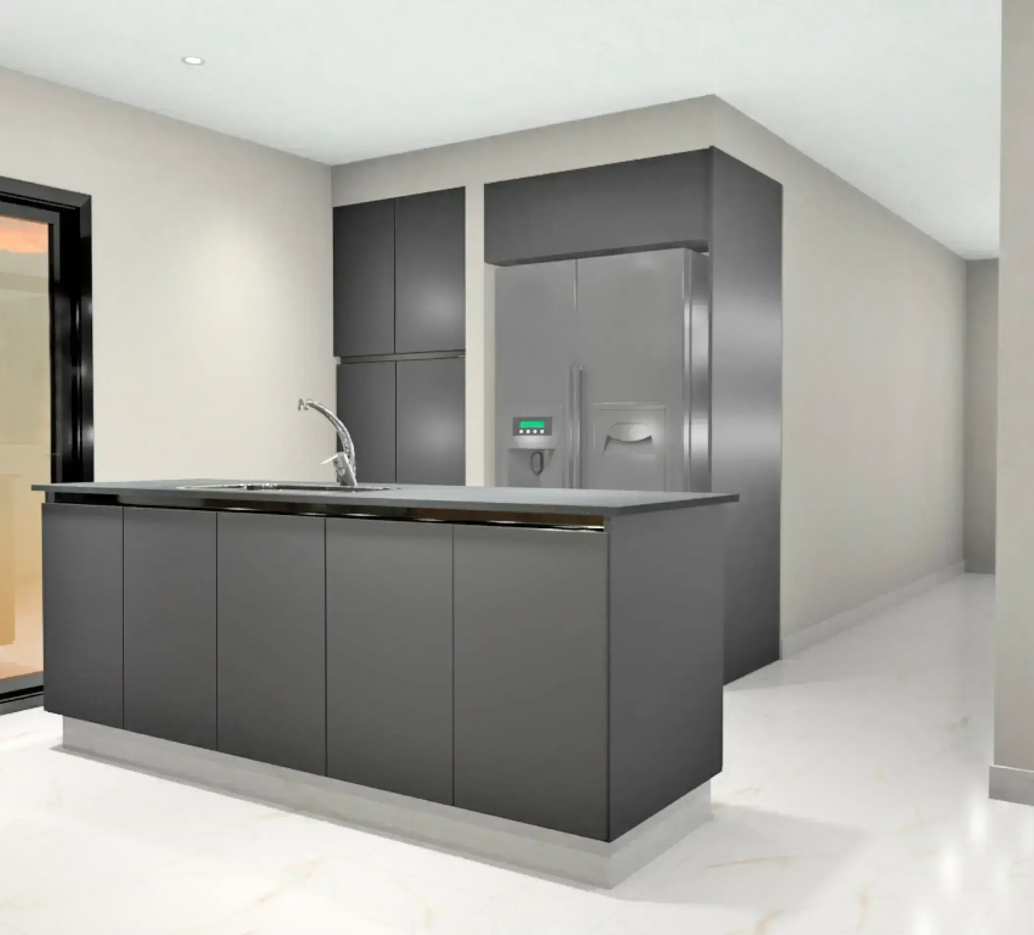 Imagen renderizada de mobiliario para cocina